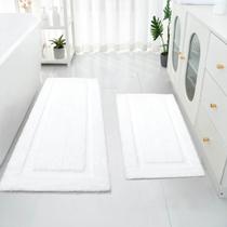 Tapetes Runner para banheiro SHACOS Super Soft, conjunto de 2 brancos