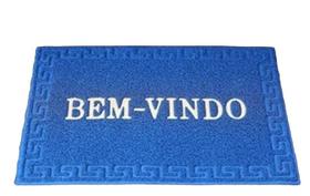 Tapetinho Capacho Bem Vindo Grama Sintetica 40x50 Azul