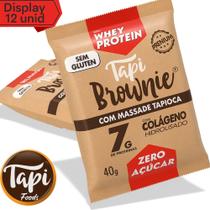Tapi Brownie Whey Protein E Colágeno Zero Açucar Sem Glúten Display Fitness Academia 12 Un 480g Tapi Brownie Whey Protein E Colágeno Zero Açucar Sem Glúten Display Fitness Academia 12 Un 480g