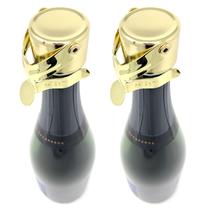 Tapón de Champagne KLOVEO con Sello Patentado 2-Pack Dorado