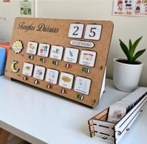 Tarefas diárias quadro lúdico infantil incentivo organização