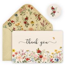 Tarjetas de Agradecimiento Artoid Mode Wildflower Vintage 4x6 Pulgadas 24 Paquetes Tarjetas de Agradecimiento Artoid Mode Wildflower Vintage 4x6 Pulgadas 24 Paquetes