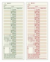 Tarjetas de tiempo Adams quincenales de doble cara para horas extra, paquete de 200 Tarjetas de tiempo Adams quincenales de doble cara para horas extra, paquete de 200