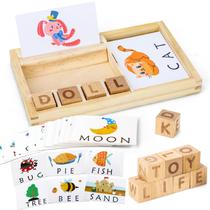 Tarjetas Didácticas Montessori TOY Life con Cubos de Letras de Madera Tarjetas Didácticas Montessori TOY Life con Cubos de Letras de Madera