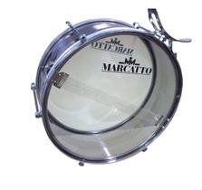 Tarol Marcatto Aço Inox M201 10x14 + Talabarte E Baquetas