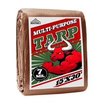 Tarp MVPNET 15 x 30 pés 100% impermeável 7 mil durável verde/marrom Tarp MVPNET 15 x 30 pés 100% impermeável 7 mil durável verde/marrom