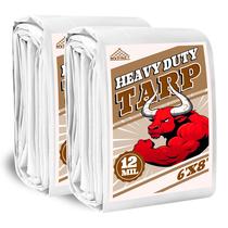 Tarp MVPNET 183 x 244 cm Heavy Duty 12 mil à prova d'água, pacote com 2 unidades Tarp MVPNET 183 x 244 cm Heavy Duty 12 mil à prova d'água, pacote com 2 unidades