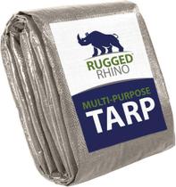 Tarp Rugged Rhino All Weather 100% impermeável, prata de 6 x 8 pés Tarp Rugged Rhino All Weather 100% impermeável, prata de 6 x 8 pés