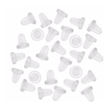 Tarracha de Silicone Transparente para Brinco com 100 unidades Tarracha de Silicone Transparente para Brinco com 100 unidades