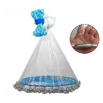 Tarrafa Chinesa Rede Pesca Pescaria 4 Metros Disco Malha 5 Mar Peixe Multifilamento Resistente