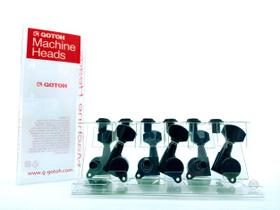 Tarraxa com trava Gotoh 6 em linha SG381 07L MG Black preta