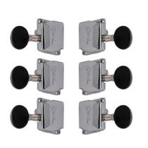 Tarraxa Guitarra Semi Blimdada Botão Preto 3+3 706PT
