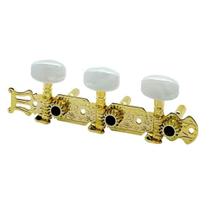 Tarraxa myth pino fino dourada celuloide branco/headstock furo lateral Tarraxa myth pino fino dourada celuloide branco/headstock furo lateral