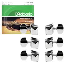 Tarraxa p/ Violão Aço Folk Semi Blindada +Jogo de Cordas 09 Tarraxa p/ Violão Aço Folk Semi Blindada +Jogo de Cordas 09