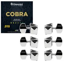 Tarraxa p/ Violão Aço Folk Semi Blindada + Jogo de Cordas 09