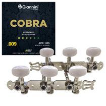 Tarraxa p/ Violao Pino Fino Tsmpf c/ Jogo De Cordas Aço 09