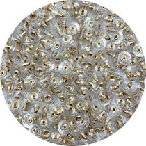 Tarraxa Sutiã de Orelha Metal Dourado 12mm 300pçs 150g Para Brinco Tarraxa Sutiã de Orelha Metal Dourado 12mm 300pçs 150g Para Brinco