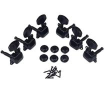 Tarraxa Violão Aço Guitarra Semi-Blindada 3+3 Preta