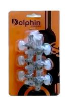 Tarraxa violao dolphin 3+3 pino grosso tradicional cromada
