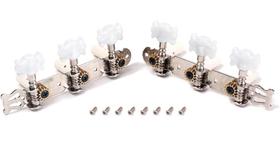 Tarraxa Violão Nylon Pino Grosso Cromada Jogo 3+3-Botão Dese