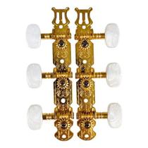 Tarraxa Violão Nylon Pino Grosso Dourado Marquês - Branco
