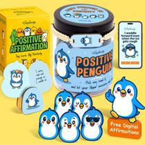 Tarro de Cartas de Afirmaciones Positivas con Pingüino, Soporte y Pulsera