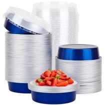 Tart Pan Beasea Mini de 4 polegadas e 240 mL, pacote com 100 tampas de alumínio Tart Pan Beasea Mini de 4 polegadas e 240 mL, pacote com 100 tampas de alumínio