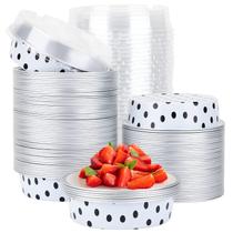 Tart Pans Beasea Mini, folha de alumínio de 4 polegadas e 240 mL, pacote com 100 tampas