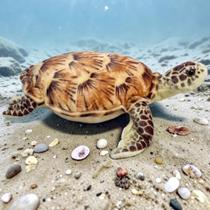 Tartaruga de Pelúcia Marinha 34cm Realista Macia turtle Mar Cor:Marrom Tartaruga de Pelúcia Marinha 34cm Realista Macia turtle Mar Cor:Marrom