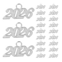 Tassel Charms Garneck 2026 para artesanato, graduação, prata, 100 unidades Tassel Charms Garneck 2026 para artesanato, graduação, prata, 100 unidades