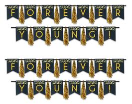 Tassel Streamer Beistle Forever Young Preto/Dourado 13x2,7m
