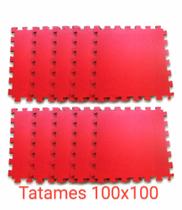 Tatame eva 10 tapetes vermelho 100x100 10mm yoga, academia, treino