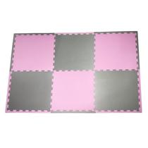 Tatame eva 1,50x1mt esp 10mm rosa e cinza - 6 placas 50x50cm