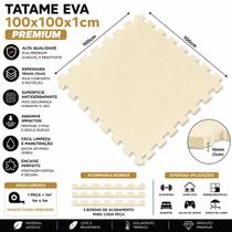 Tatame Tapete EVA 100x100x1cm 10mm CREME Emborrachado