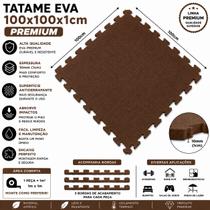 Tatame Tapete EVA 100x100x1cm 10mm MARROM Emborrachado Linha PREMIUM com Bordas de Acabamento