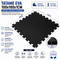 Tatame Tapete EVA 100x100x1cm 10mm PRETO Emborrachado Tatame Tapete EVA 100x100x1cm 10mm PRETO Emborrachado
