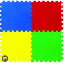 Tatames 4 placas colorido 1x1 10mm(vermelho,amarelo,azul e verde)
