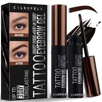 Tattoo Peel Off Eyebrow Gel Tint Cilrofelr Dark Brown, pacote com 2