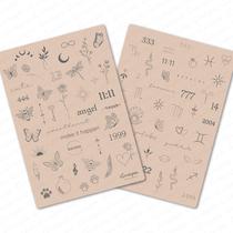 Tattoo Practice Skin Guapa Tiny 3 peças com mais de 80 desenhos de estêncil