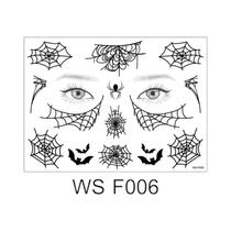 Tatuagem De Teia De Aranha Do Dia Dos Mortos Para Halloween, Maquiagem Facial À Prova d'Água,