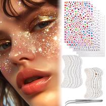 Tatuagem facial Glitter Freckles Vodolo Festival Rave 12 peças femininas