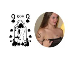Tatuagem temporáira hotwife carta espelho dama espadas