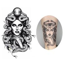 Tatuagem temporária 16x10 medusa modelo serpente