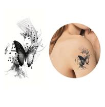 Tatuagem temporária borboletas musica notas modelo Tatuagem temporária borboletas musica notas modelo