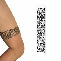 Tatuagem Temporária Bracelete Masculina Feminina 5x30cm 031 - Tatuagem Mania