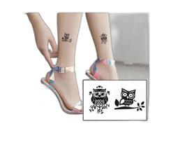 Tatuagem Temporária Cartela Dupla Coruja Delicada Pequena Tatuagem Temporária Cartela Dupla Coruja Delicada Pequena
