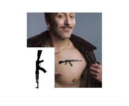 Tatuagem Temporária Cartela Fuzil Ak Preto Pequena. Tatuagem Temporária Cartela Fuzil Ak Preto Pequena.