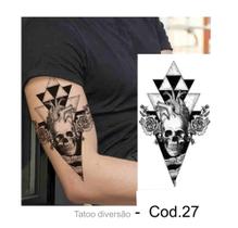Tatuagem Temporária Caveira I Masculino & Feminino - 10x15cm - Tattoo Happy