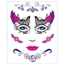 Tatuagem Temporária Caveira Mexicana Halloween Fantasia Cosplay Tatuagem Temporária Caveira Mexicana Halloween Fantasia Cosplay