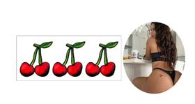 Tatuagem Temporária Cereja Sexy 9x5 cm - Cartela 3 Artes